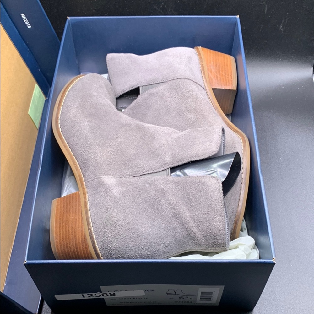 Cole Haan Gray Suede Ankle Boots